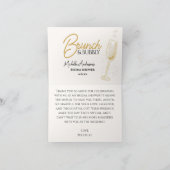 Elegante gouden brunch & bubbels bruidsfeest bedankkaart (Binnen)