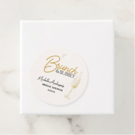 Elegante gouden brunch & bubbels bruidsfeestje  bedankjes labels