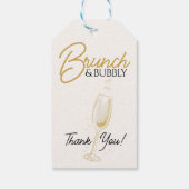 Elegante gouden brunch & bubbels bruidsfeestje  cadeaulabel (Achterkant)