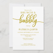 Elegante gouden brunch en bruisende bruidsborrel kaart (Voorkant)