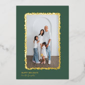 Elegante gouden bubbels Lijst kerstfoto Folie Feestdagenkaart (Voorkant)