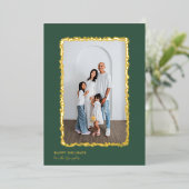 Elegante gouden bubbels Lijst kerstfoto Folie Feestdagenkaart (Staand Voorkant)