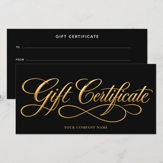 Elegante gouden cadeaubon (Voorkant / Achterkant)