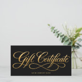 Elegante gouden cadeaubon (Staand voorkant)