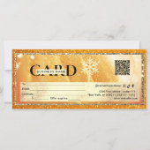 Elegante gouden cadeaubon | Glitter en parel (Achterkant)