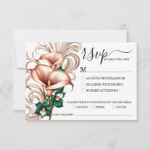 Elegante gouden Calla Lily bruiloft | Groen en ivo RSVP Kaartje (Voorkant)