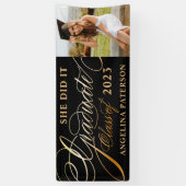 Elegante Gouden Calligrafie Afgestudeerde Klas van Spandoek (Verticaal)