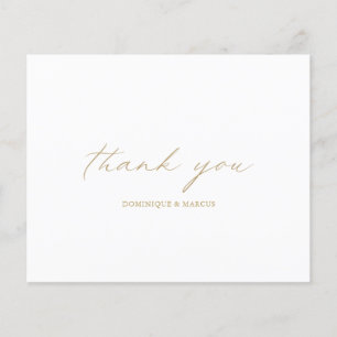 Elegante Gouden Calligrafie Budget Bruiloft Bedank