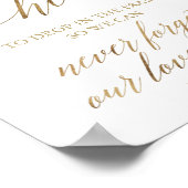 Elegante Gouden Calligrafie Gelieve een Hart te On Poster (Hoek)
