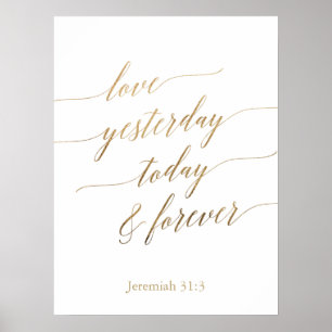 Elegante Gouden Calligrafie Gisteren Vandaag Altij Poster