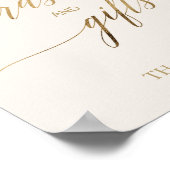 Elegante Gouden Calligrafie Ivoren Kaarten & Gesch Poster (Hoek)