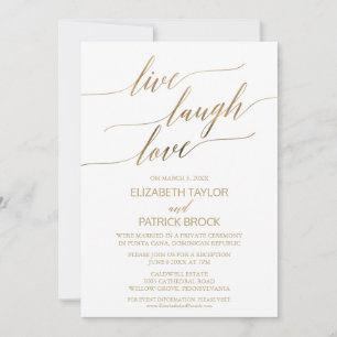Elegante Gouden Calligrafie Leef Lach Liefde Kaart