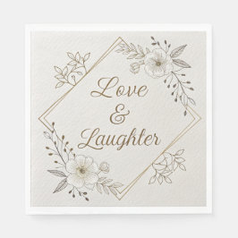 Elegante Gouden Calligrafie “Liefde & Lach”  Servet