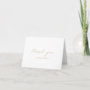 Elegante Gouden Calligrafie Moderne Trouwdag Bedankkaart