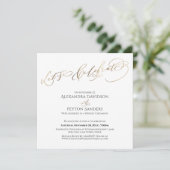 Elegante Gouden Calligrafie Ontvangst ter Viering Kaart (Staand voorkant)
