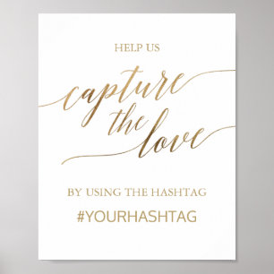 Elegante Gouden Calligrafie Vang De Liefde Bord Poster
