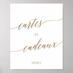 Elegante Gouden Calligraphy Cartes et Cadeaux Poster