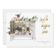 Elegante Gouden Calligraphy Drie Foto Kerstmis