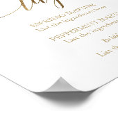 Elegante Gouden Calligraphy Trouw Martini Luge Poster (Hoek)