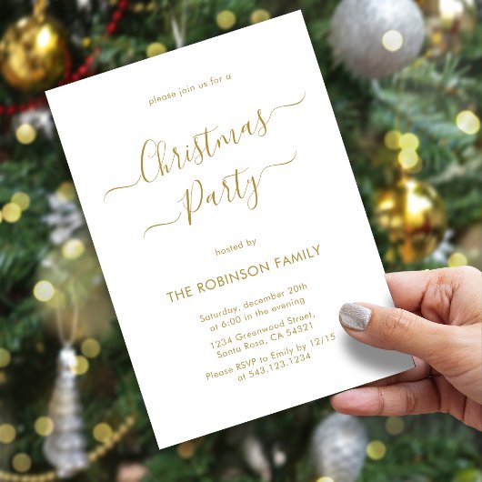 Elegante Gouden Calligraphy Vakantie Kerstfeest Kaart