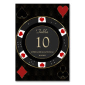 Elegante Gouden Casino Pokerchip Bruiloft Kaart (Achterkant)