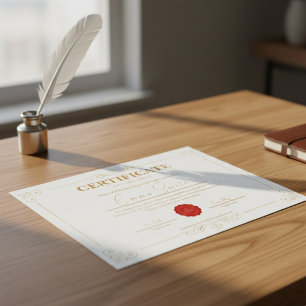 Elegante Gouden Certificaat van Prestatie Sjabloon