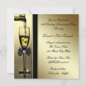 Elegante Gouden Champagne 24ste jubileumfeest Kaart (Achterkant)