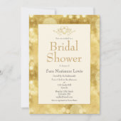 Elegante gouden champagne bruids douche uitnodigin kaart (Voorkant)