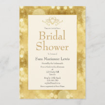 Elegante gouden champagne bruids douche uitnodigin