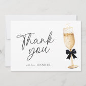 Elegante gouden champagne bruidsmeisjesfeest bedankkaart (Voorkant)