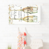 Elegante gouden champagne party welkomstbanner spandoek (Insitu)