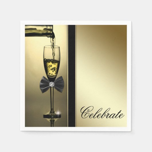 Elegante gouden champagne servetten (Voorkant)