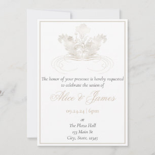 Elegante gouden champagne trouwuitnodiging kaart