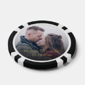 elegante gouden chic script koppel foto jubileum poker chips (Enkel)