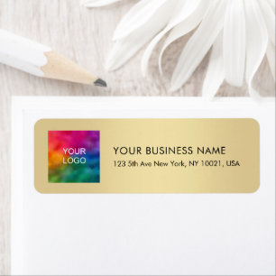 Elegante Gouden Chic Typografie Upload Je Logo Etiket