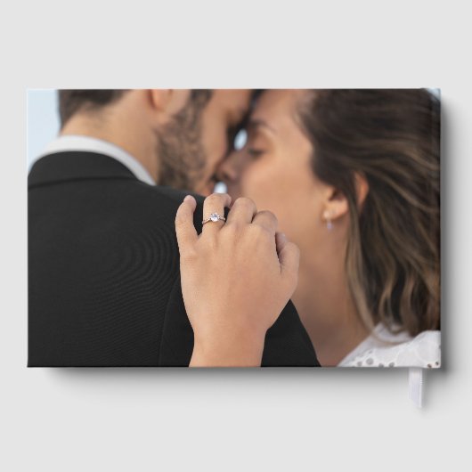 Elegante gouden Chinoiserie Crest foto bruiloft Gastenboek (Achterkant)