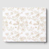 Elegante Gouden Chinoiserie Crest Monogram Huwelij Gastenboek (Achterkant)