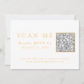 Elegante Gouden Chinoiserie QR Code Huwelijk RSVP Kaart (Voorkant)