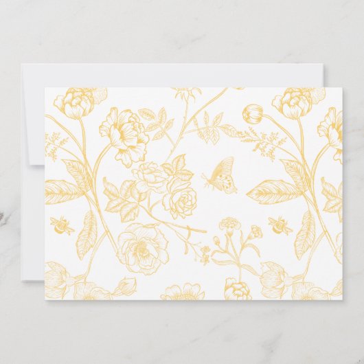 Elegante Gouden Chinoiserie QR Code Huwelijk RSVP Kaart (Achterkant)