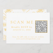 Elegante Gouden Chinoiserie QR Code Huwelijk RSVP Kaart (Voorkant / Achterkant)