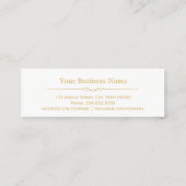 Elegante Gouden Chique Bloemen Make-up Hair Stylis Mini Visitekaartje (Achterkant)