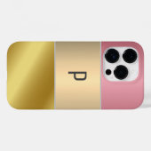 Elegante Gouden Chopper Roze Metallic monogram Naa Case-Mate iPhone Case (Achterkant (horizontaal))