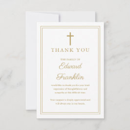 Elegante gouden Christelijke viering van het leven Bedankkaart