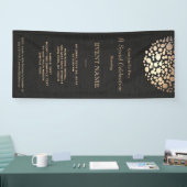 Elegante gouden cirkel bol zwart spandoek (Beurs)