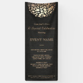 Elegante gouden cirkel bol zwart spandoek (Verticaal)