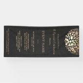 Elegante gouden cirkel bol zwart spandoek (Horizontaal)