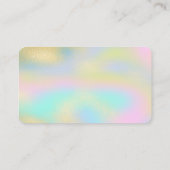 Elegante gouden cirkel kleurrijke holografische lo visitekaartje (Achterkant)