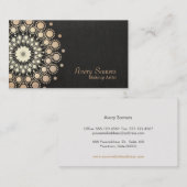 Elegante gouden cirkels make-up artiest Logo zwart Visitekaartje (Voorkant / Achterkant)