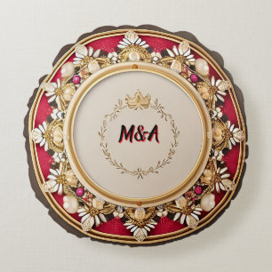 Elegante Gouden Cirkelvormige Lijst Rond Kussen