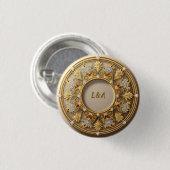 Elegante Gouden Cirkelvormige Lijst Ronde Button 3,2 Cm (Voorkant /achterkant)